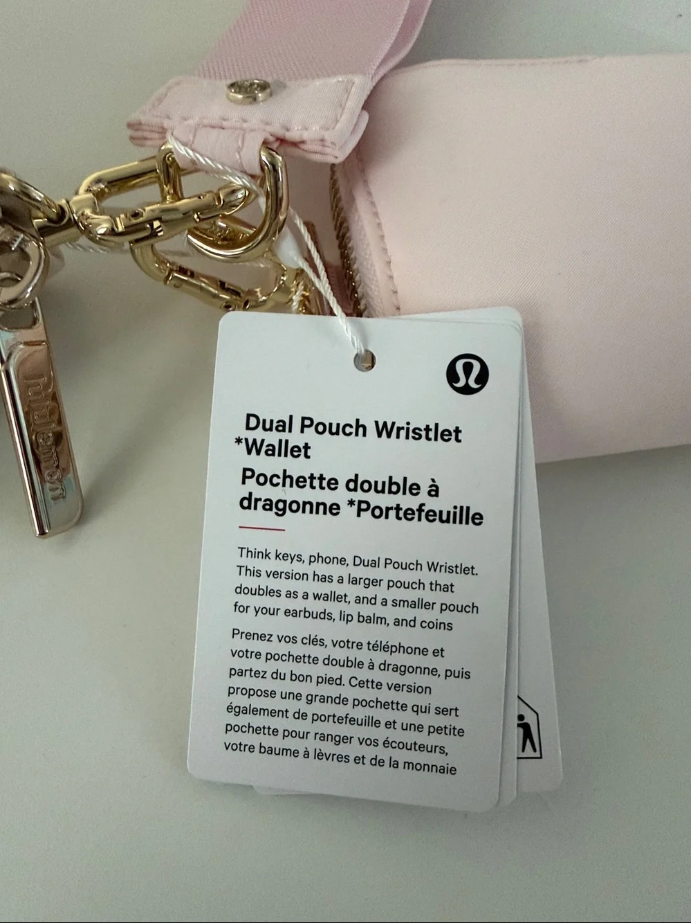 lululemon athletica Pink and Cream Key & Card Holder Set
